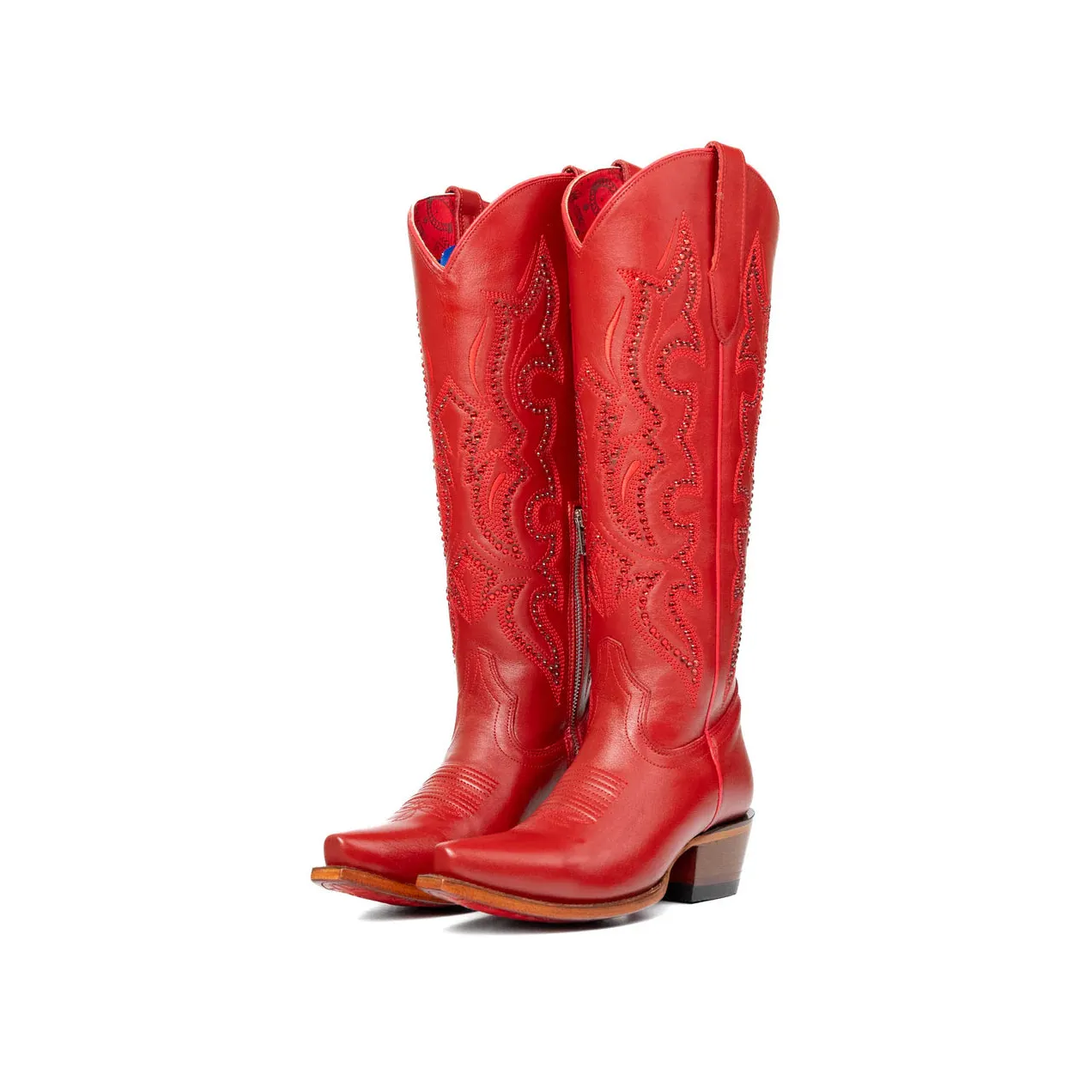 Rock'em Marbella Tall Snip Toe Red Bottom Cowgirl Boot - Multiple Colors