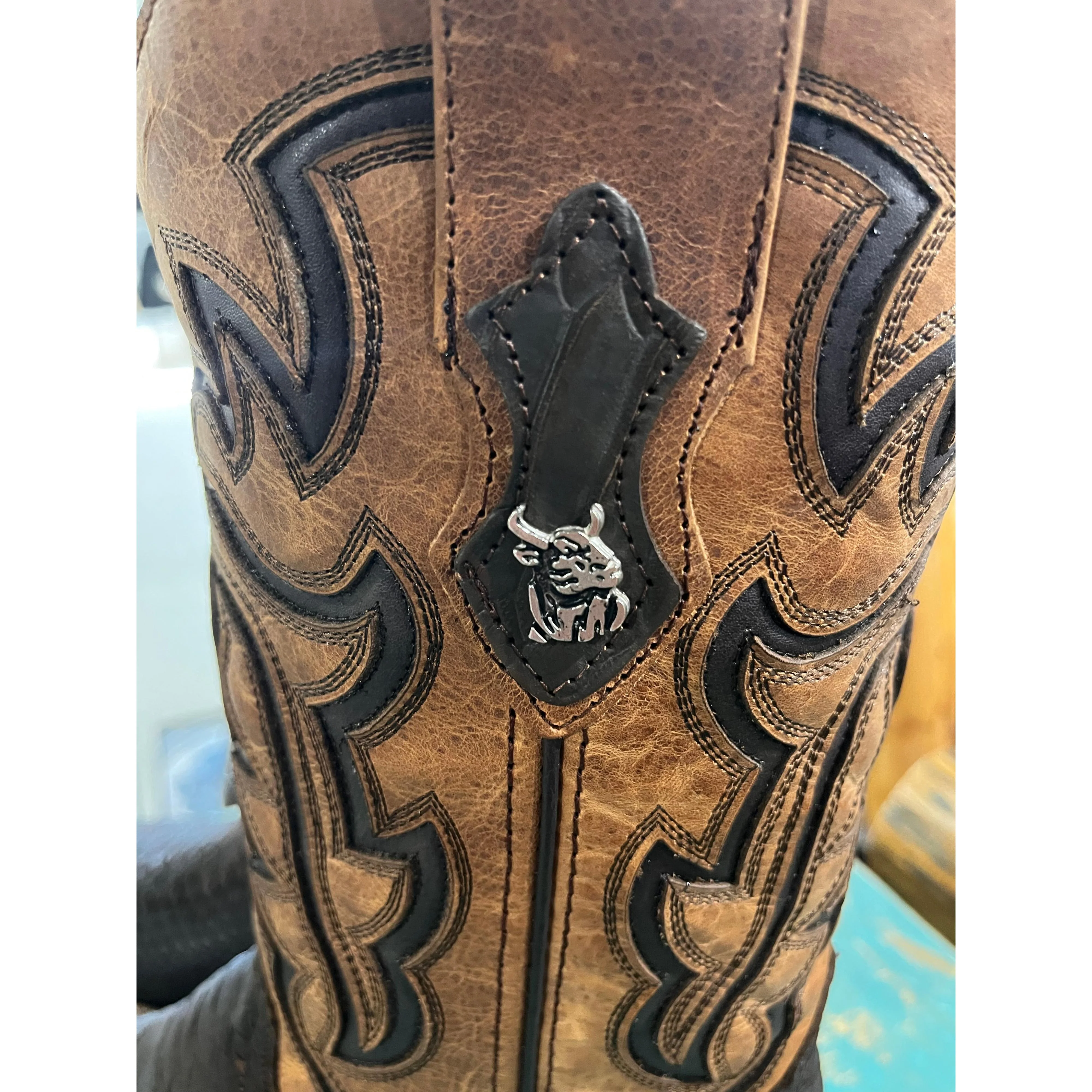 Rock'em Men's Bruce Python Square Toe Cowboy Boot - Matte Brown - Image 5