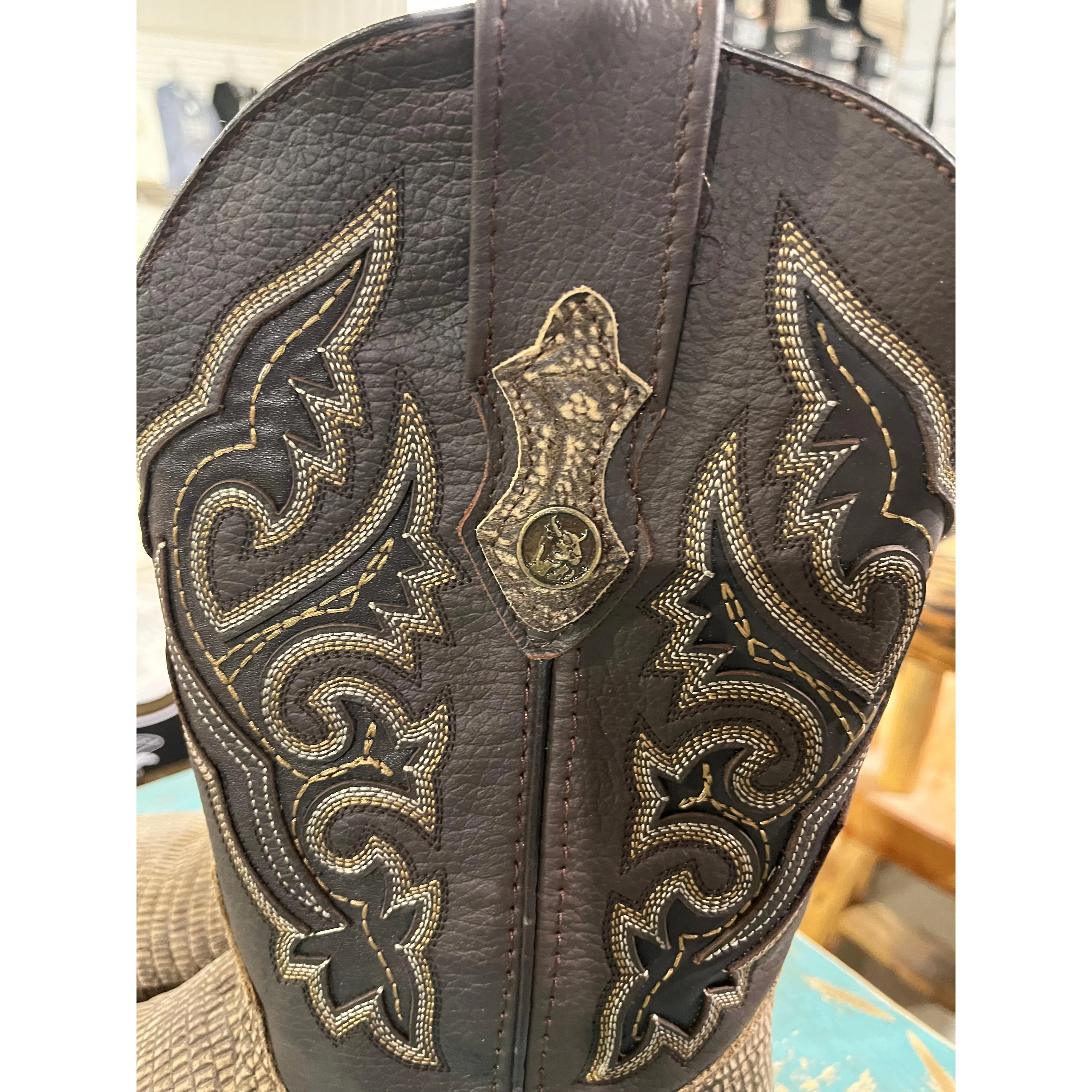 Rock'em Men's Lizard Miel Rust Western Boots - Image 2