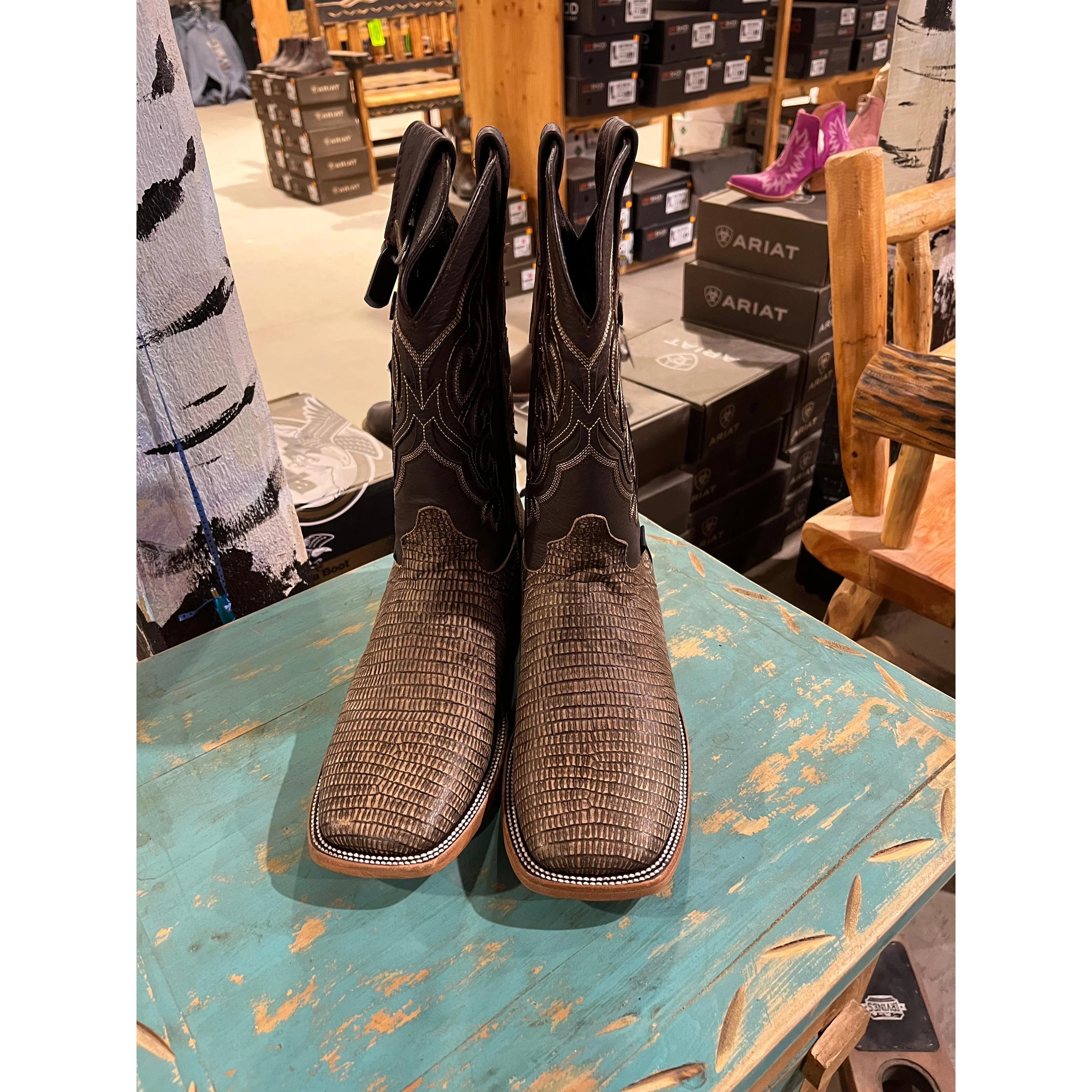 Rock'em Men's Lizard Miel Rust Western Boots - Image 5