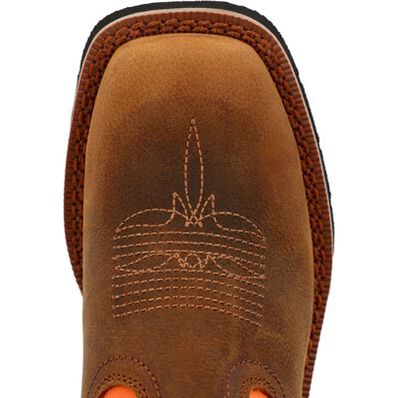 Rocky Big Kids 8" Monocrepe Western Boot - Brown & Orange - Image 5