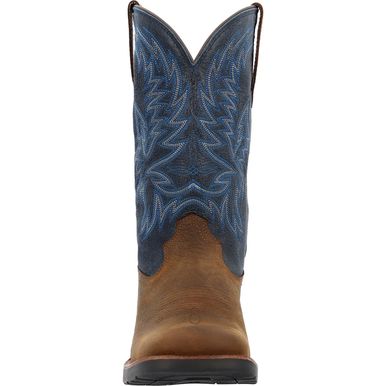 Rocky Men's 12" Bronco Waterproof Pull On Western Boots - Brown & Blue - Image 3
