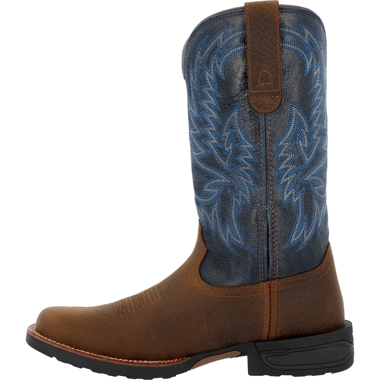 Rocky Men's 12" Bronco Waterproof Pull On Western Boots - Brown & Blue - Image 4