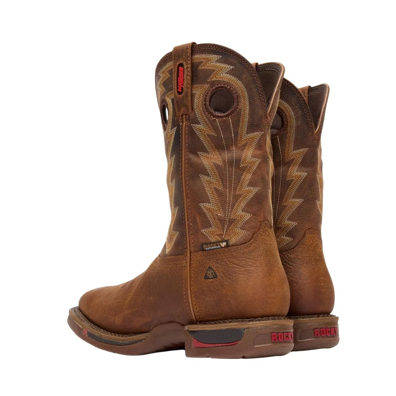 Rocky Men's Long Range 11" Waterproof Western Boot - Distressed Brown - Image 2