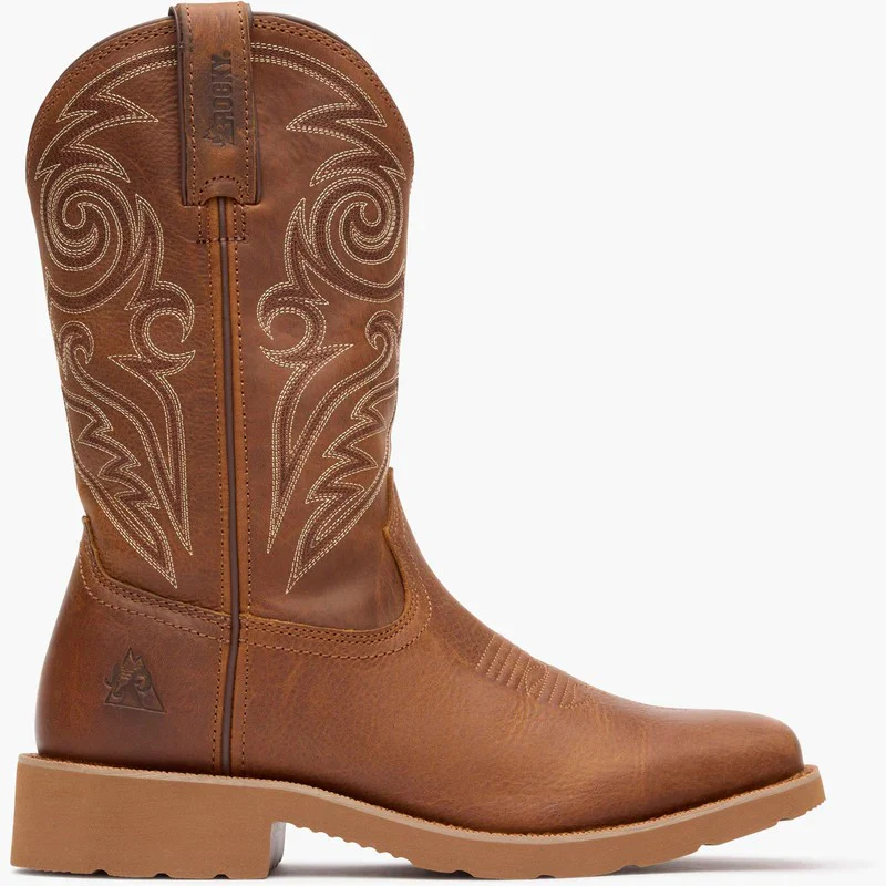 Rocky Men's Original Ride FLX Back Zip Waterproof Snake Boot - Cognac - Image 2