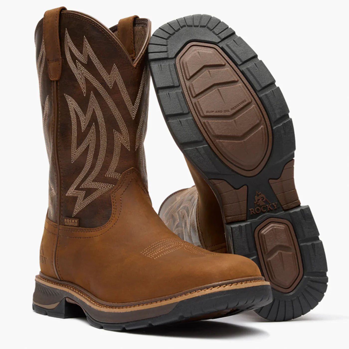 Rocky Men's Ride Lte Waterproof Western Boot - Brown - Image 2