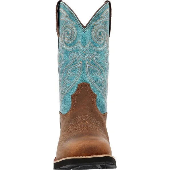 Rocky Monocrepe Men's 12" Waterproof Western Boot-Brown & Robin Blue - Image 2