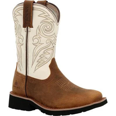 Rocky Big Youth 8" Monocrepe Western Boot - Brown/Bone