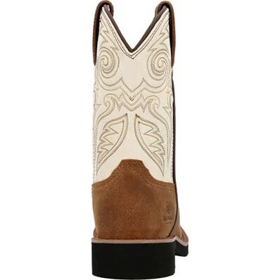 Rocky Big Youth 8" Monocrepe Western Boot - Brown/Bone - Image 3