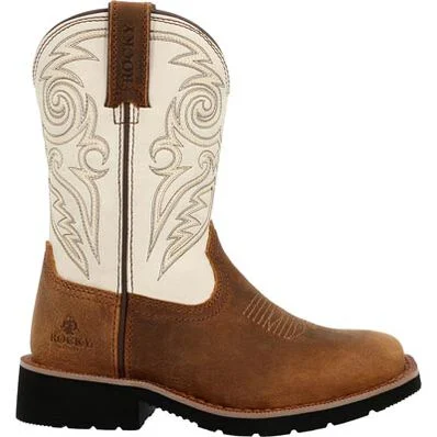 Rocky Big Youth 8" Monocrepe Western Boot - Brown/Bone - Image 5
