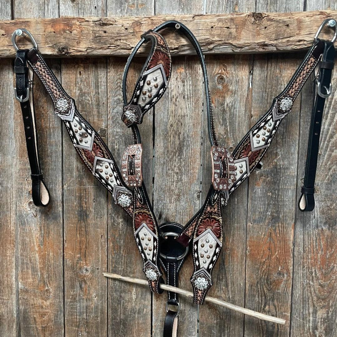 Rodeo Drive Cowhide Clear Broadband/One Ear Tack Set One Browband ONLY - Clear