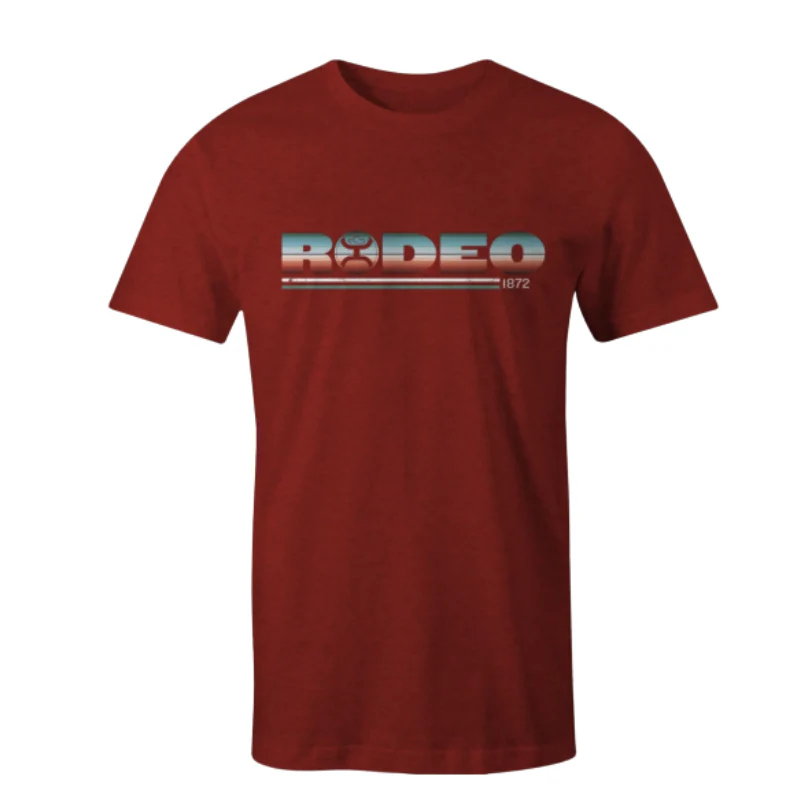 RODEO Hooey Red Crew Neck w/Serape Pattern Logo