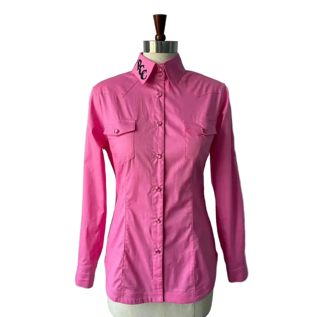 Rough Country Cowboys Ladies  Long Sleeve Snap Western Shirt - Pink