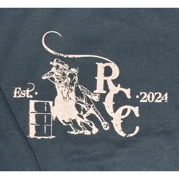 Rough Country Cowboys Long Sleeve Barrell Hoodie (Old Style)- Black/Rose Gold - Image 2