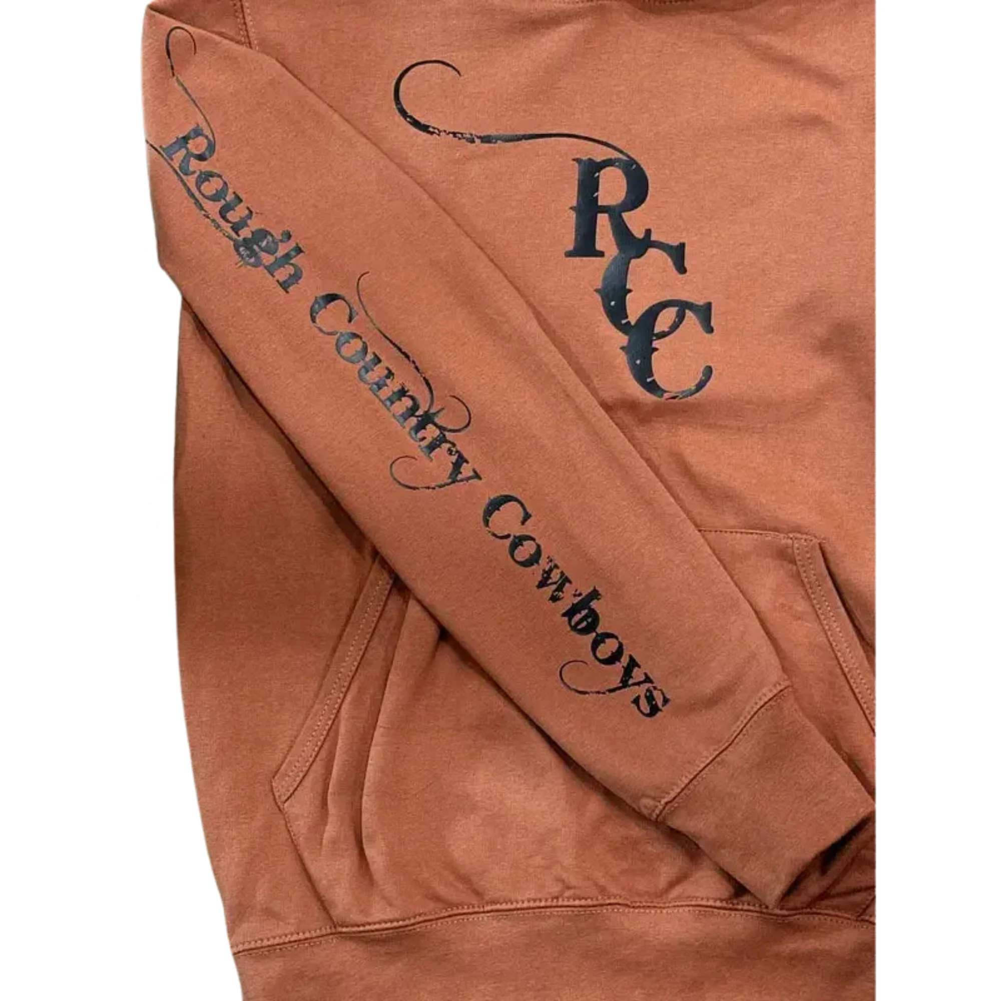 Rough Country Cowboys Long Sleeve Rust Hoodie - Rust - Image 2