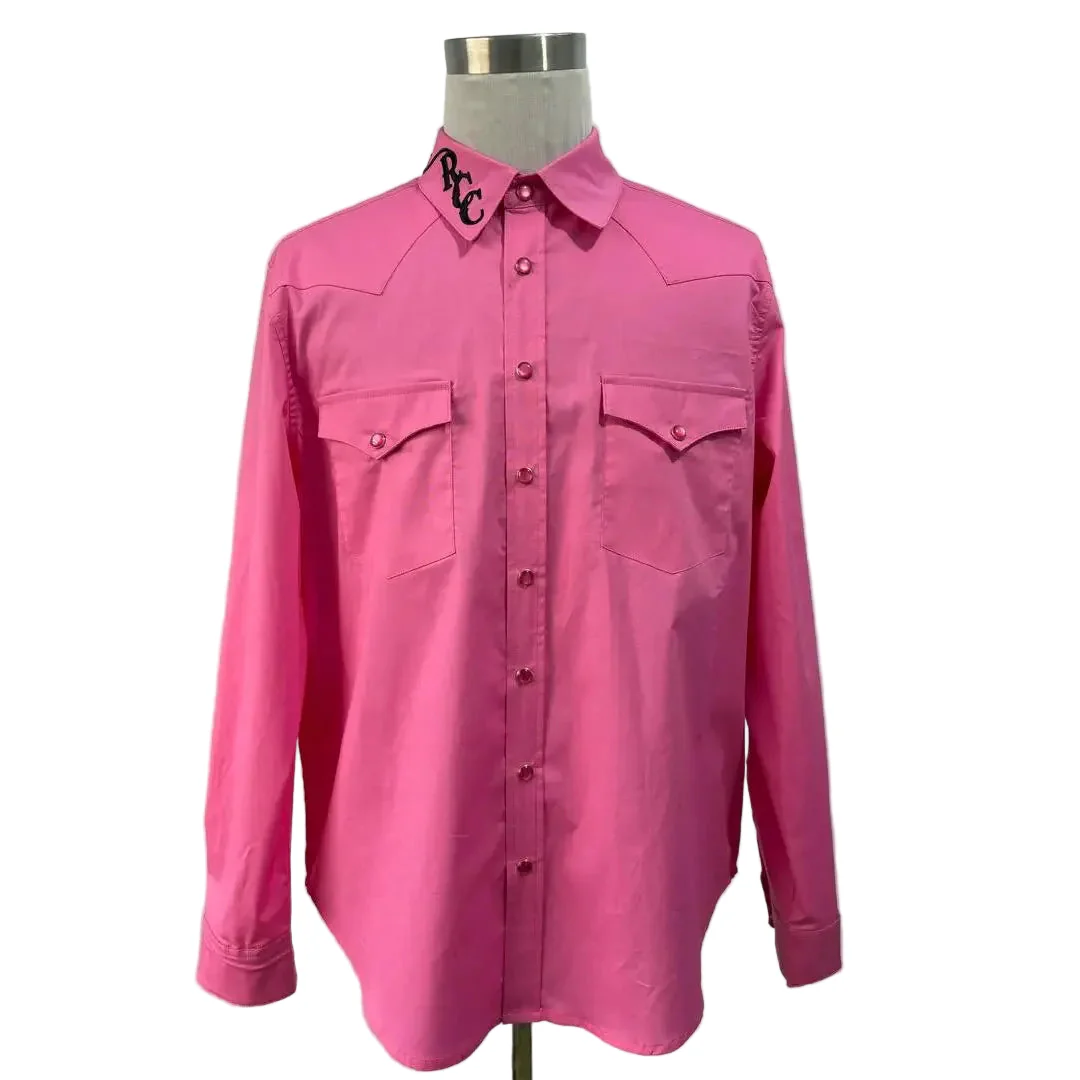 Rough Country Cowboys Men's Long Sleeve Snap Western Shirt - Pink