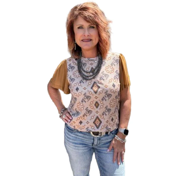 Rowdy Crowd Short Sleeve Rowdy Ranchin Top