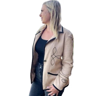Rowdy Crowd Women's Long Sleeve Bandit Blazer- Cream - Image 2