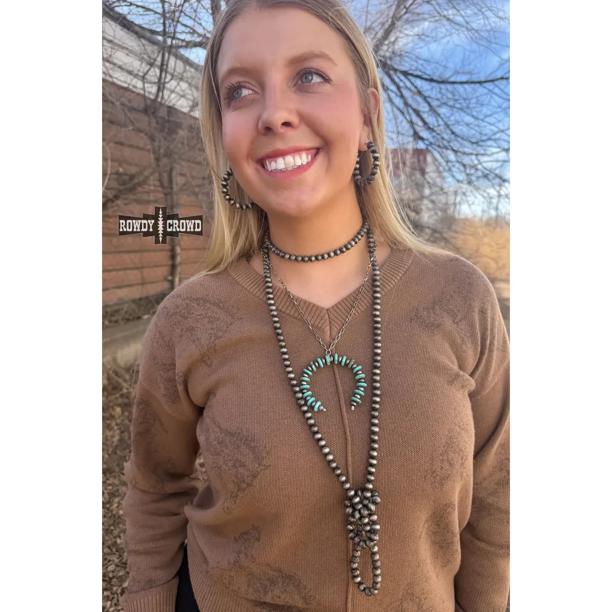Rowdy Crowd Women's Sundance Blossom Necklace-Turquoise