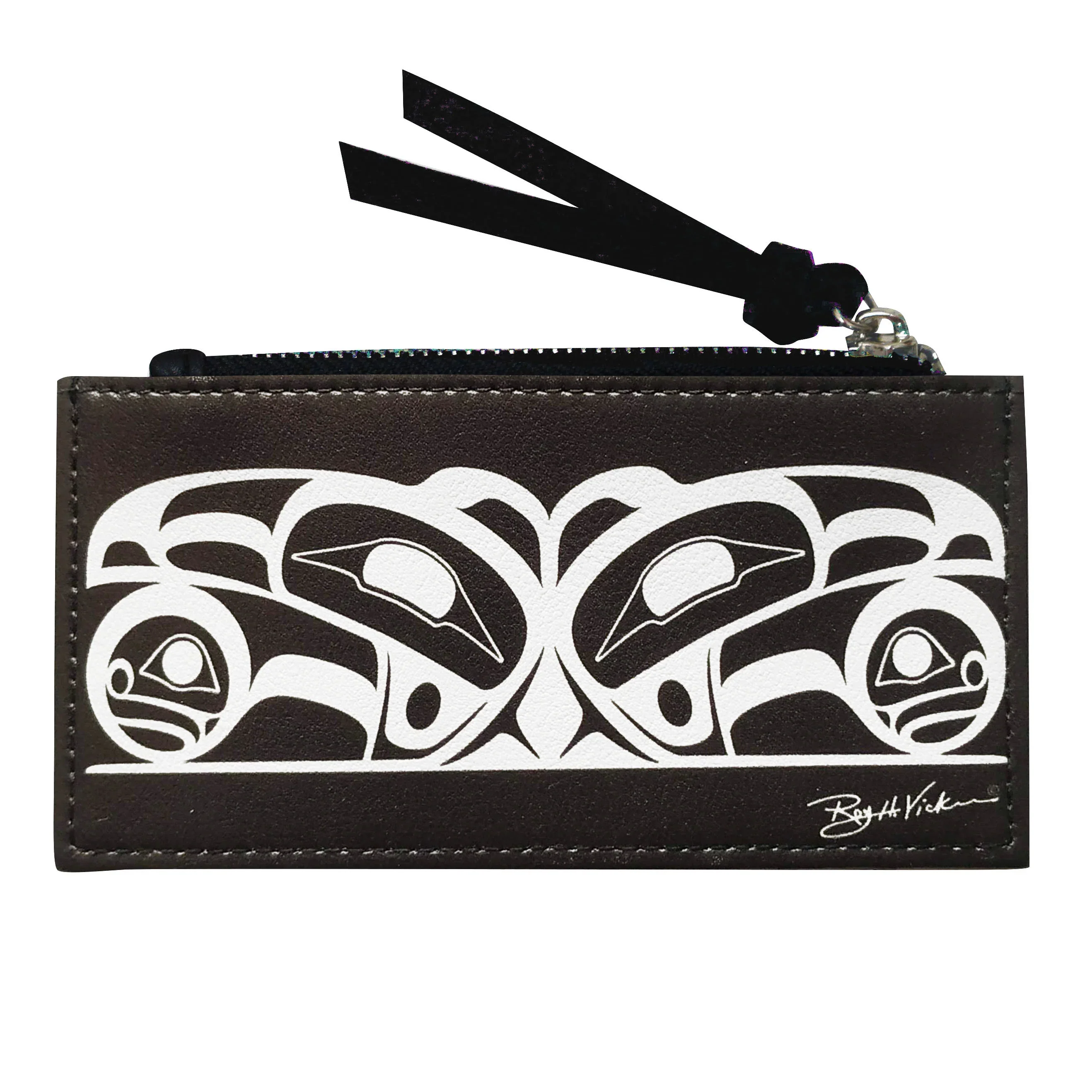 Roy Henry Vickers Raven Card Holder- Black/White