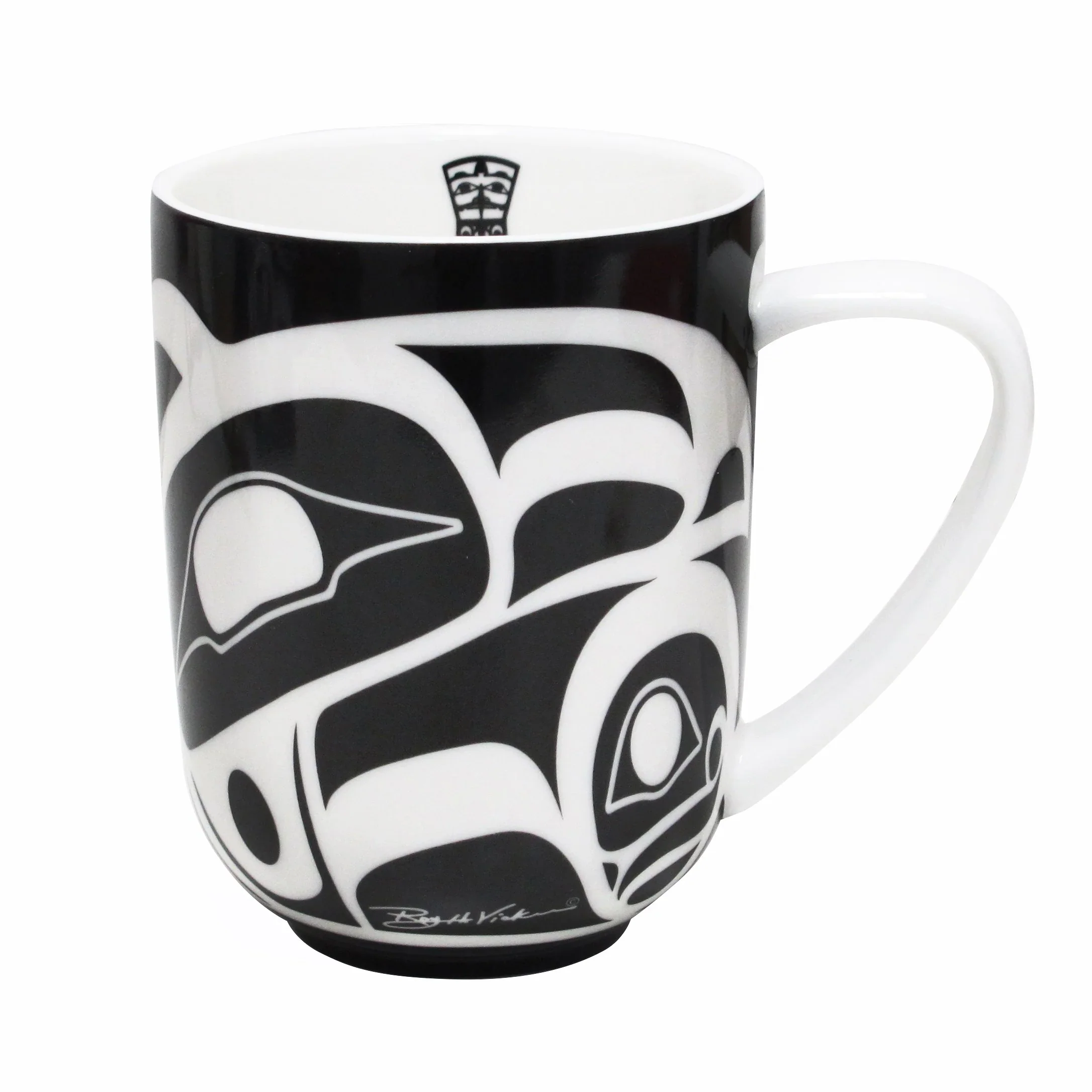Roy Henry Vickers Raven 10 oz Porcelain Mug - Black/White
