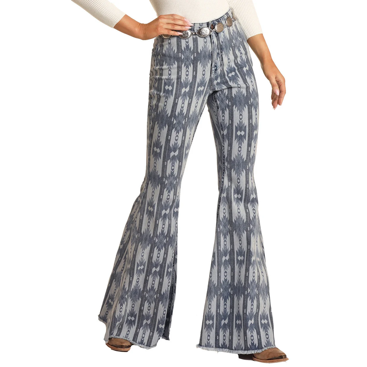 **Rock & Roll Blue Aztec Button Bell**FINAL SALE**