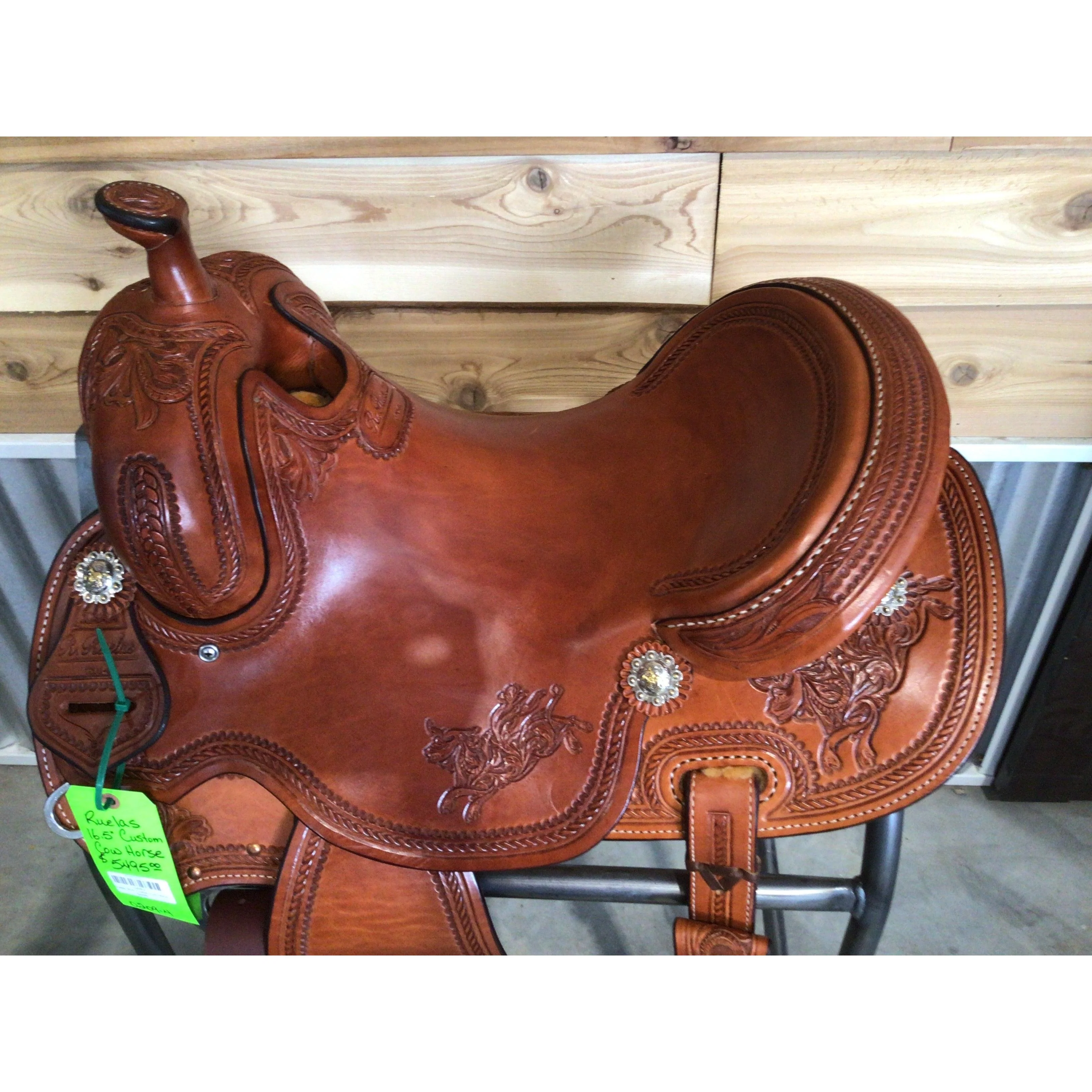 Ruelas 16.5" Custom Cow Horse Saddle - Image 2