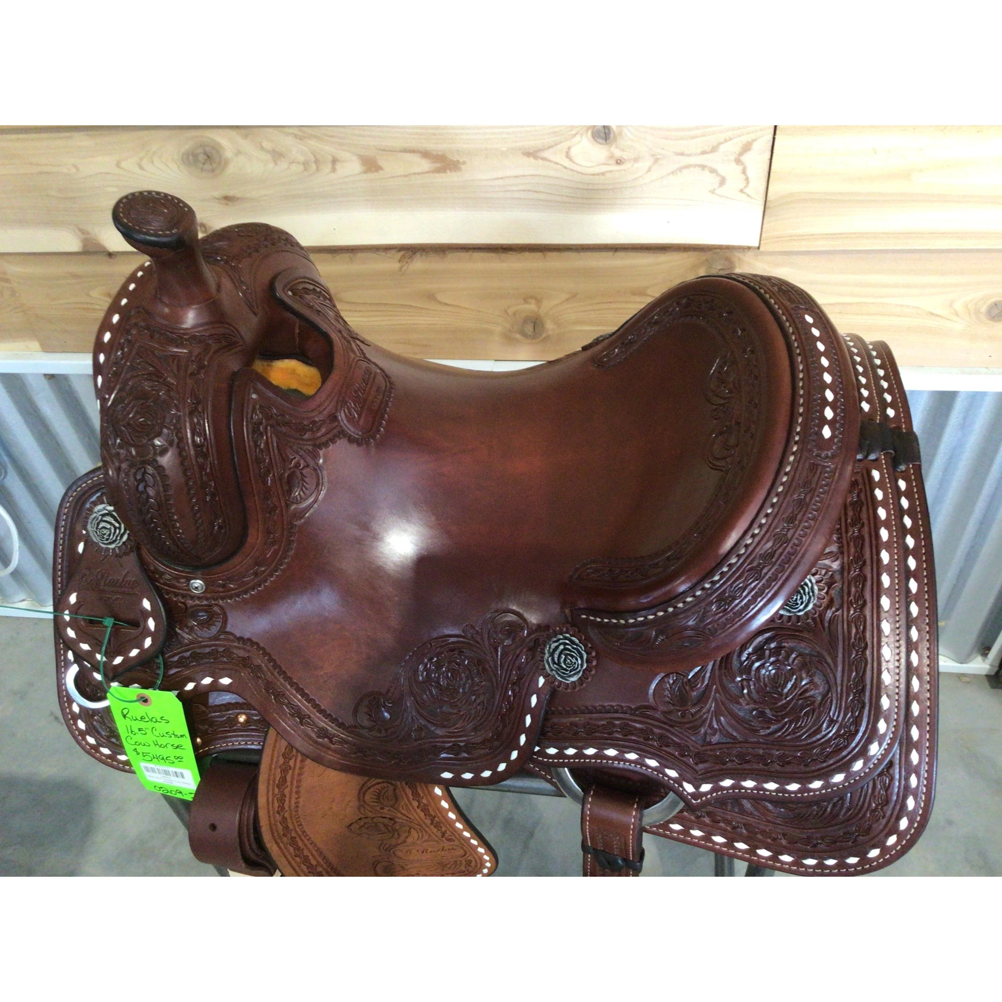 Ruelas 16.5" Custom Cow Horse Saddle - Image 2