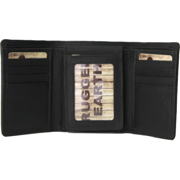 Rugged Earth Men's Fold Over Trifold Wallet - Black - Image 2