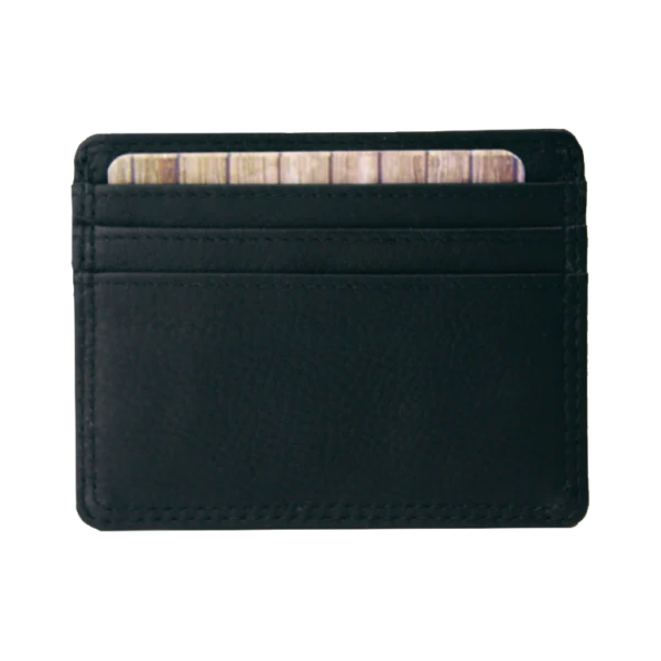 Rugged Earth Men's Leather Credit Card Wallet - Black