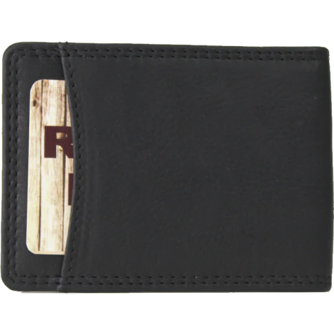 Rugged Earth Leather Fold Over Wallet - Black