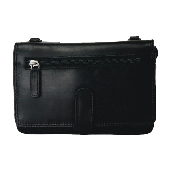 Rugged Earth Women's Leather Organizer Purse - Black