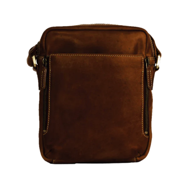 Rugged Earth Leather Bag w/Top Zipper