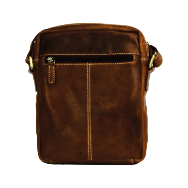 Rugged Earth Leather Bag w/Top Zipper - Image 2