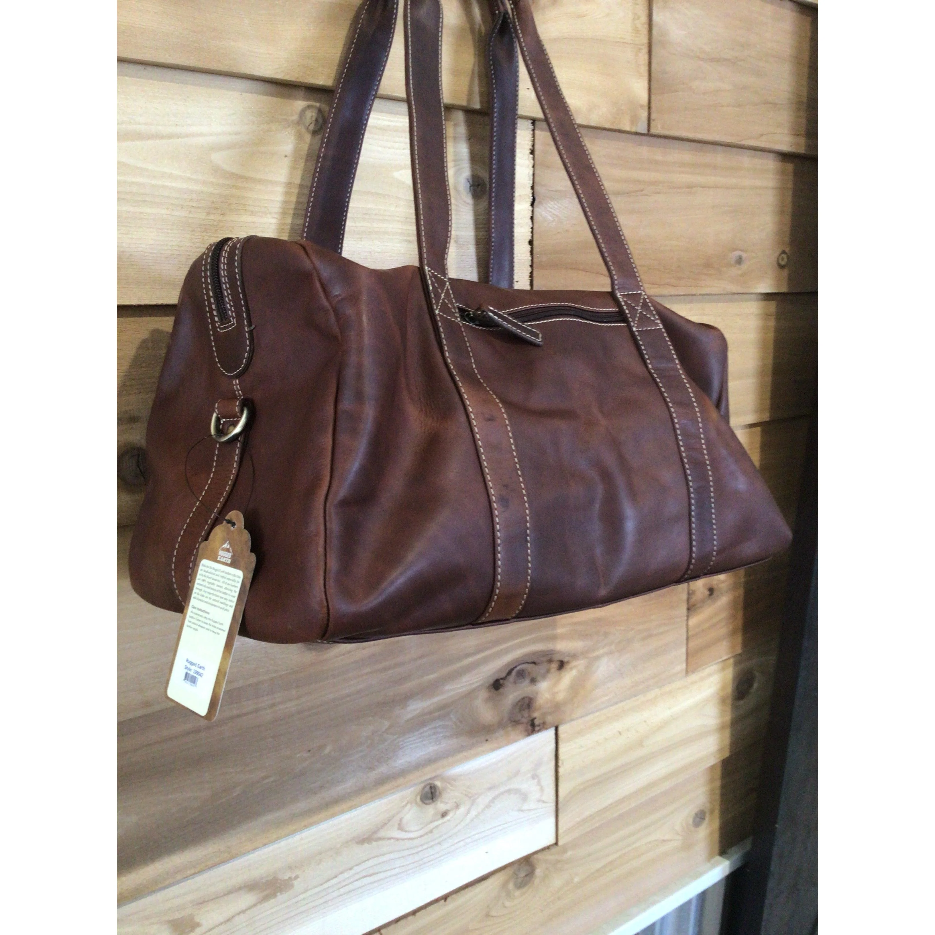 Rugged Earth Leather Duffle Bag - Image 2