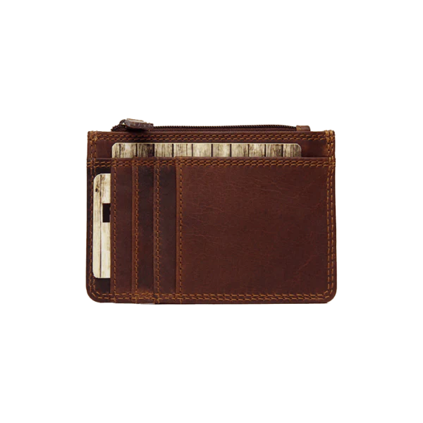 Rugged Earth Leather Coin Wallet w/Zipper
