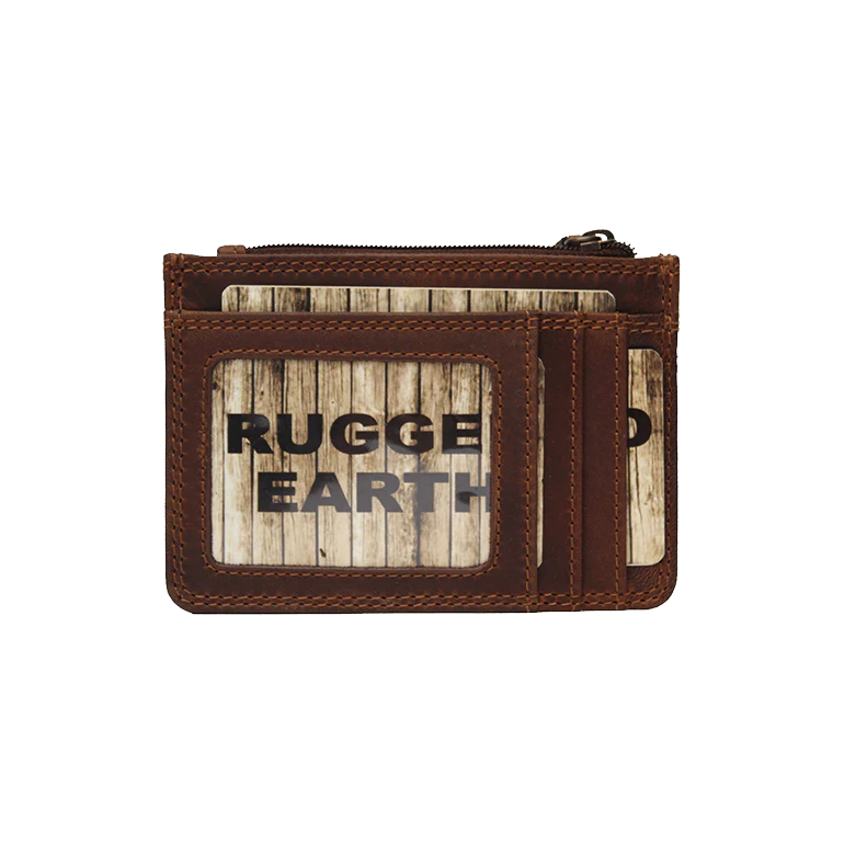 Rugged Earth Leather Coin Wallet w/Zipper - Image 2