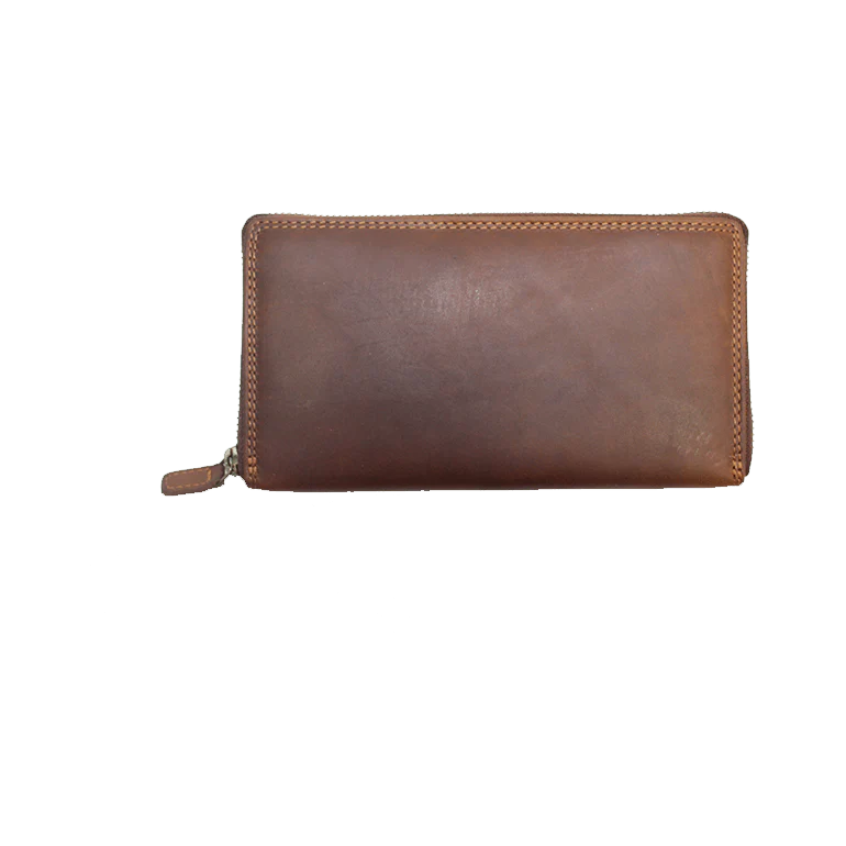 Rugged Earth Leather Zippered Wallet