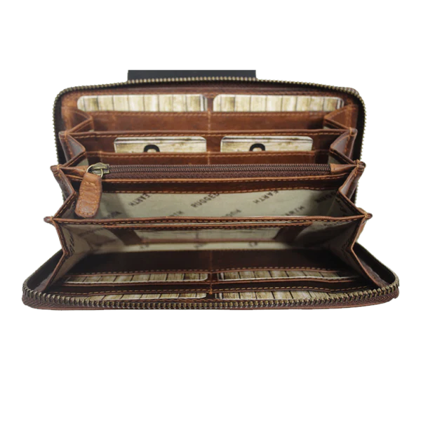 Rugged Earth Leather Zippered Wallet - Image 2