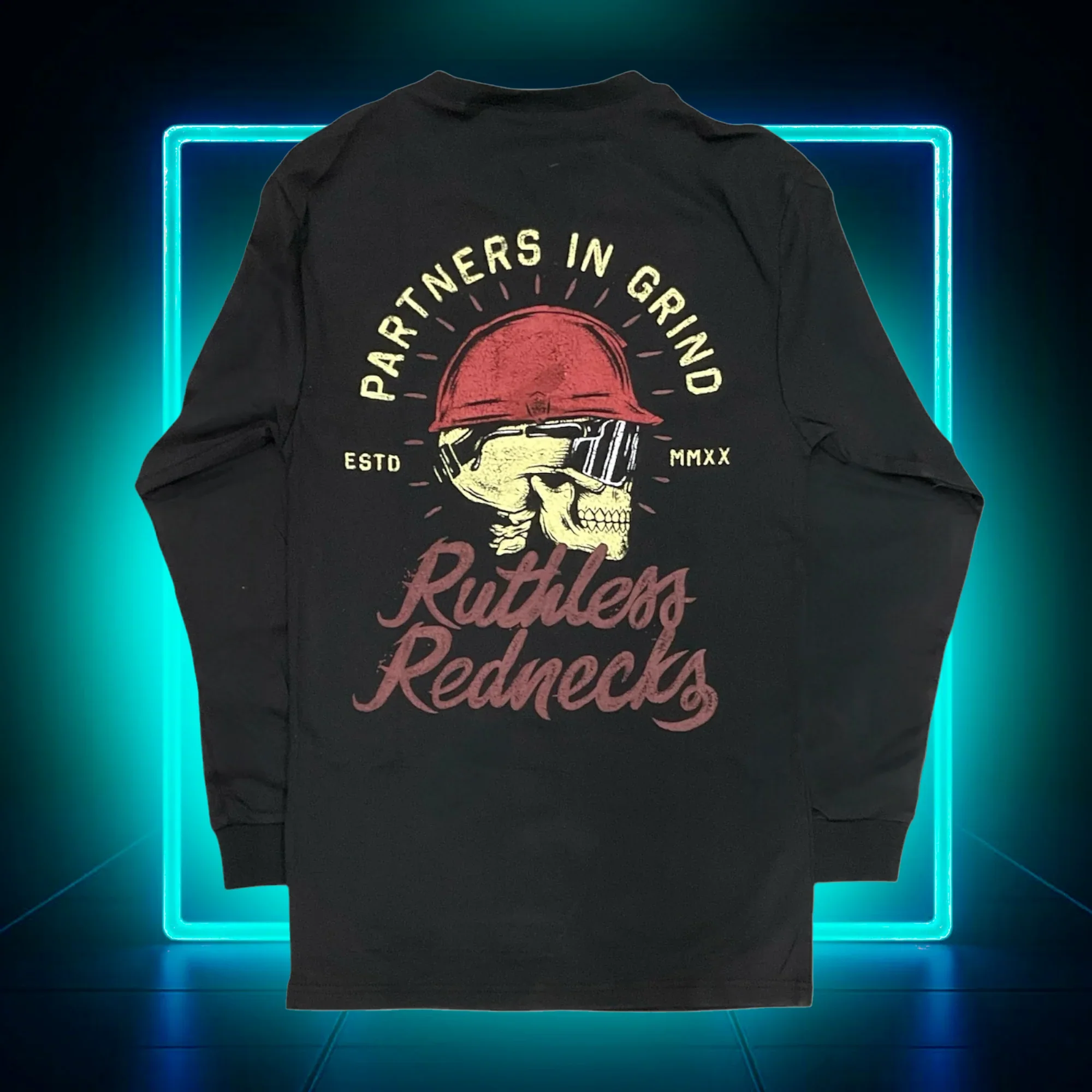 Ruthless Rednecks Skull Cap FR Long Sleeve Tee Shirt - Black