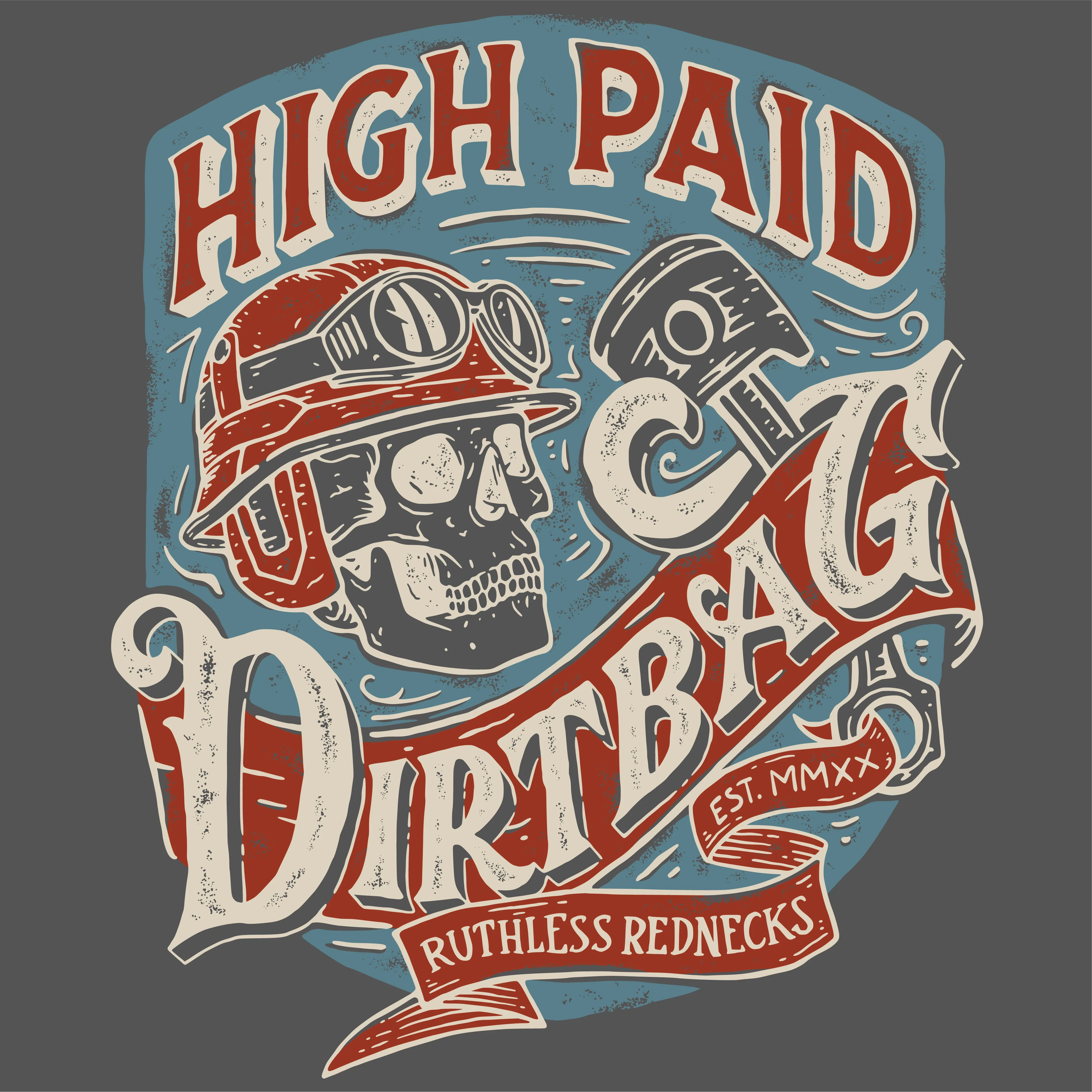 Ruthless Rednecks - Well Earned Supercharged Hoodie - Charcoal - Image 3
