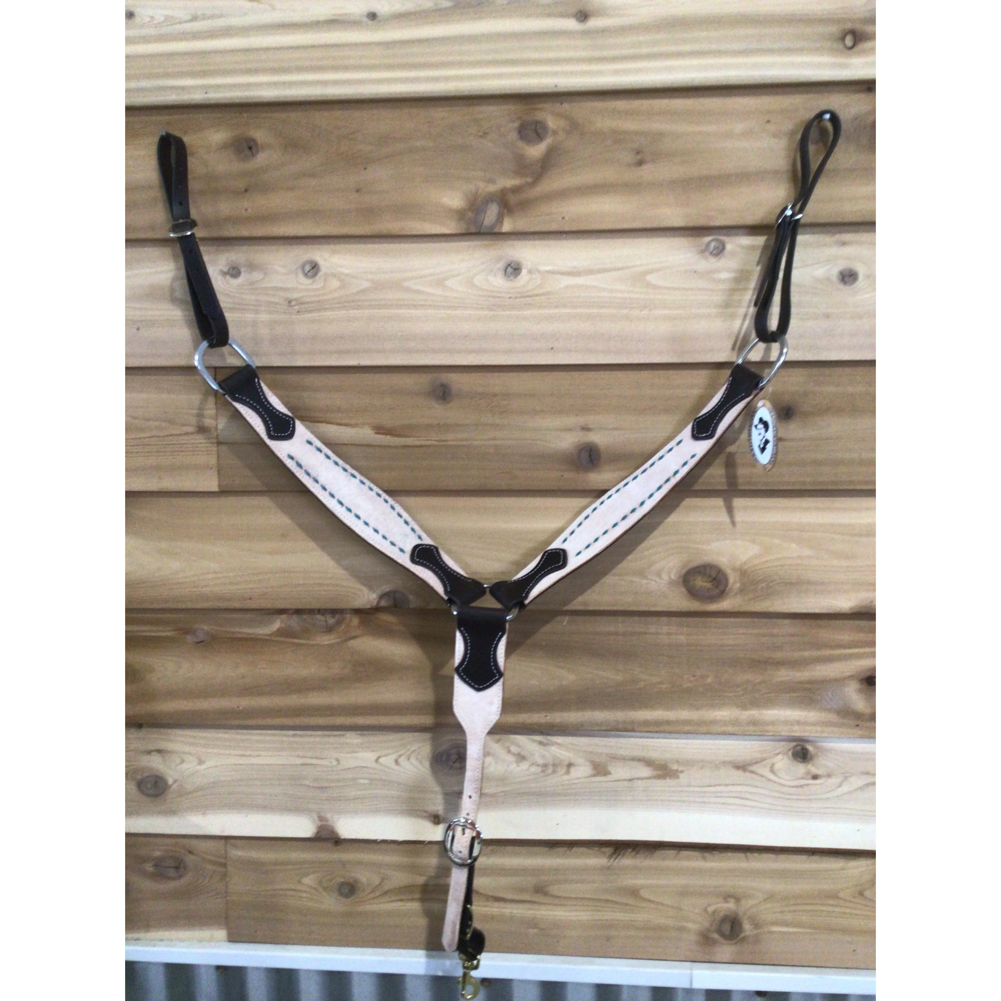 San Saba 2" Shaped R/O Breast Collar with Buckstitch-Chocolate Leather - Image 2