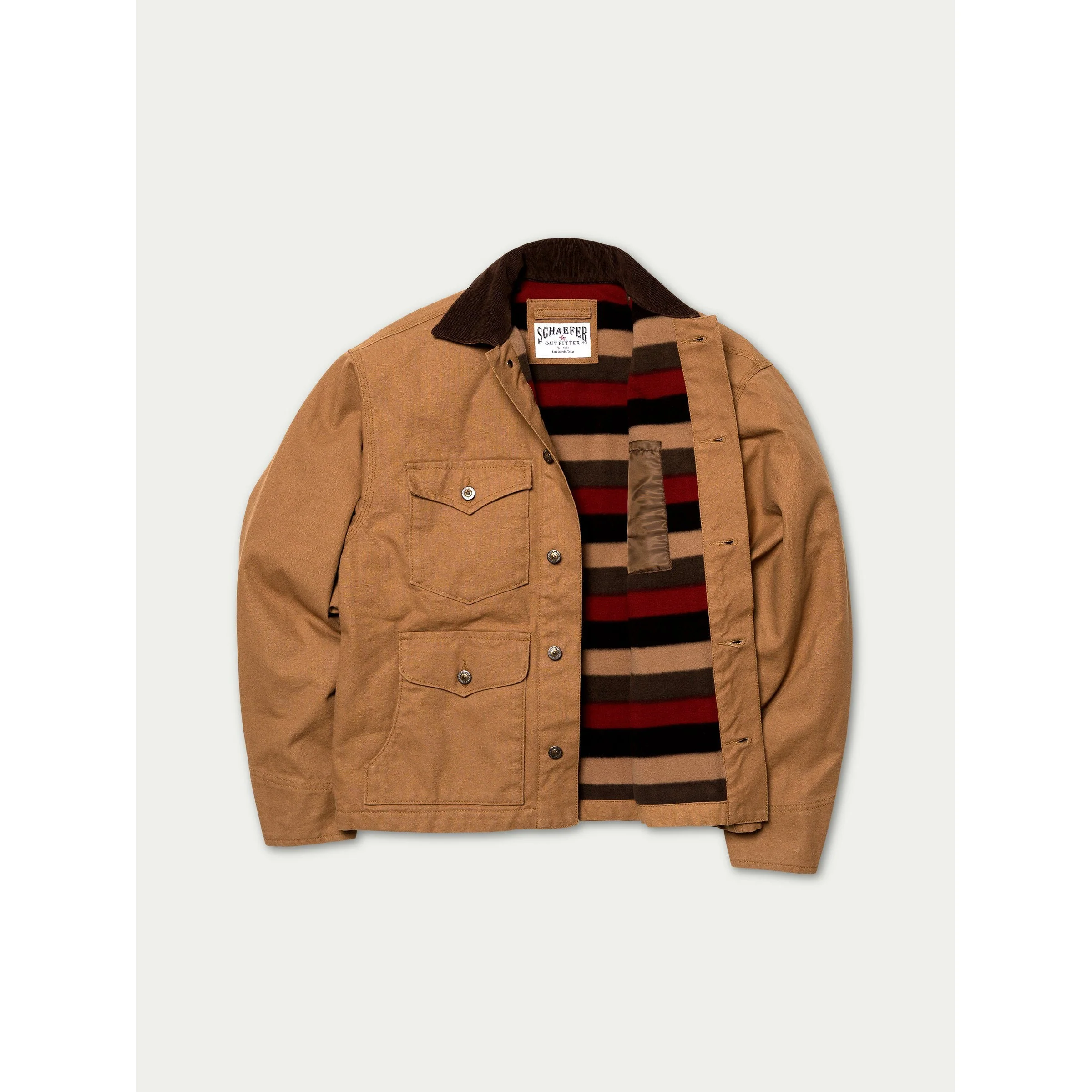 Schaefer Men's Blanket Lined Vintage Brush Jacket - Saddle - Image 2