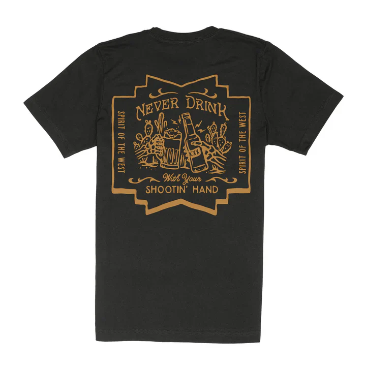 Sendero Men's Shootin' Hand Salud Short Sleeve Tee Shirt - Black