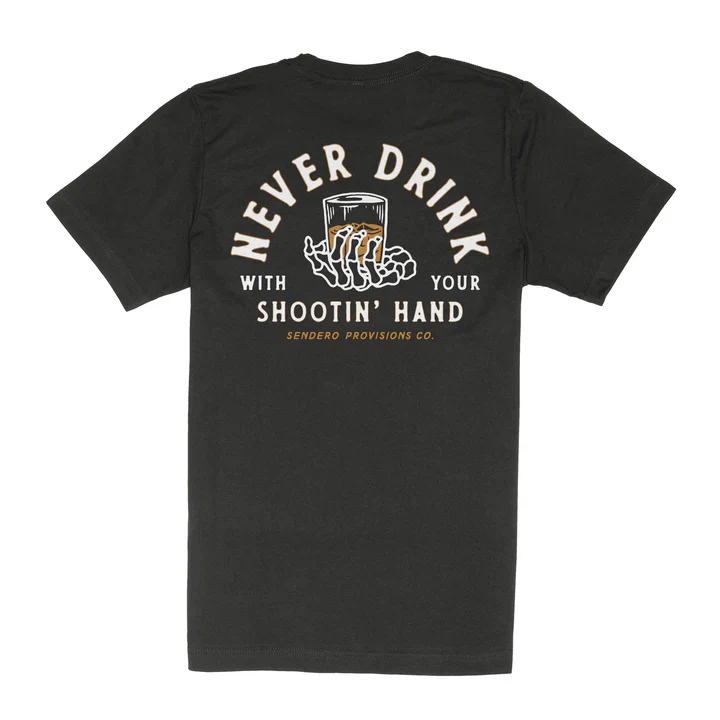Sendero Men's Shootin' Hand Short Sleeve Tee Shirt- Black