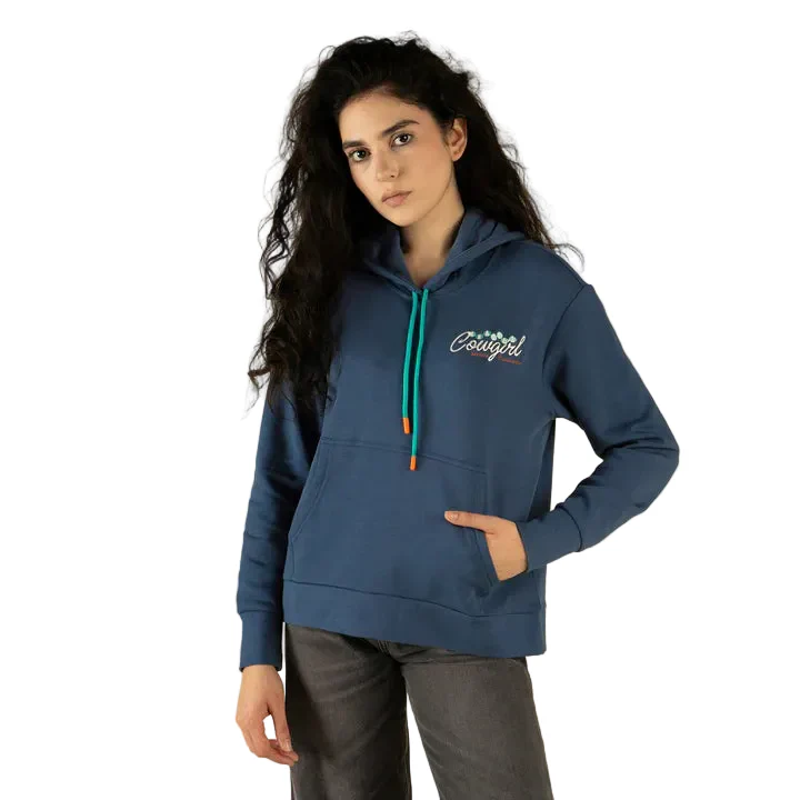 Sendero Women's Coastal Cowgirl Boxy Crop Hoodie - Navy