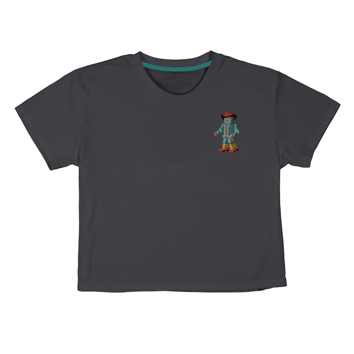 Sendero Women's Dancer Cowboy Boxy Tee Shirt - Vintage Black - Image 2