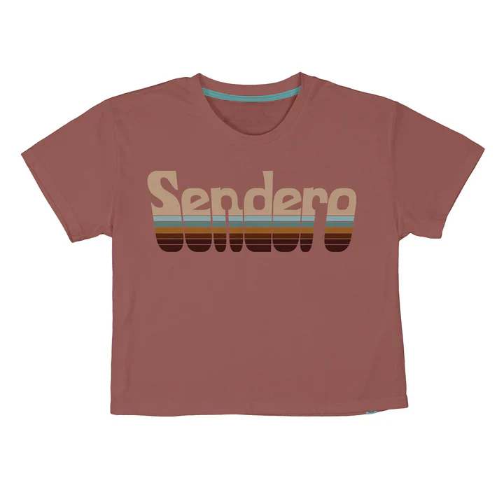 Sendero Women's Retro Logo Boxy Crop Tee Shirt - Dusty Mauve - Image 2