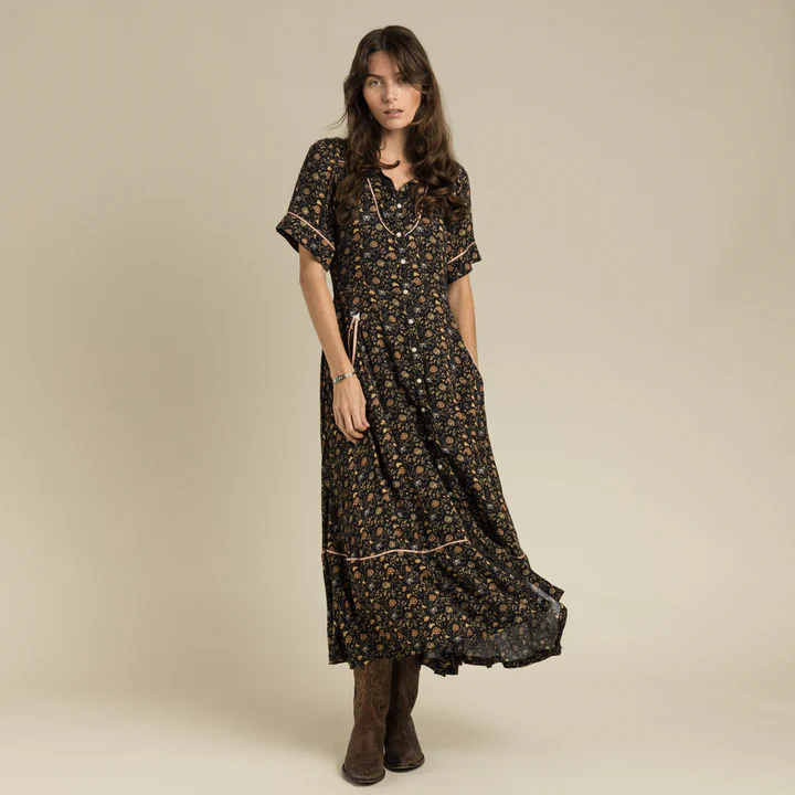 Sendero Women's La Dahlia Dress - Black Floral