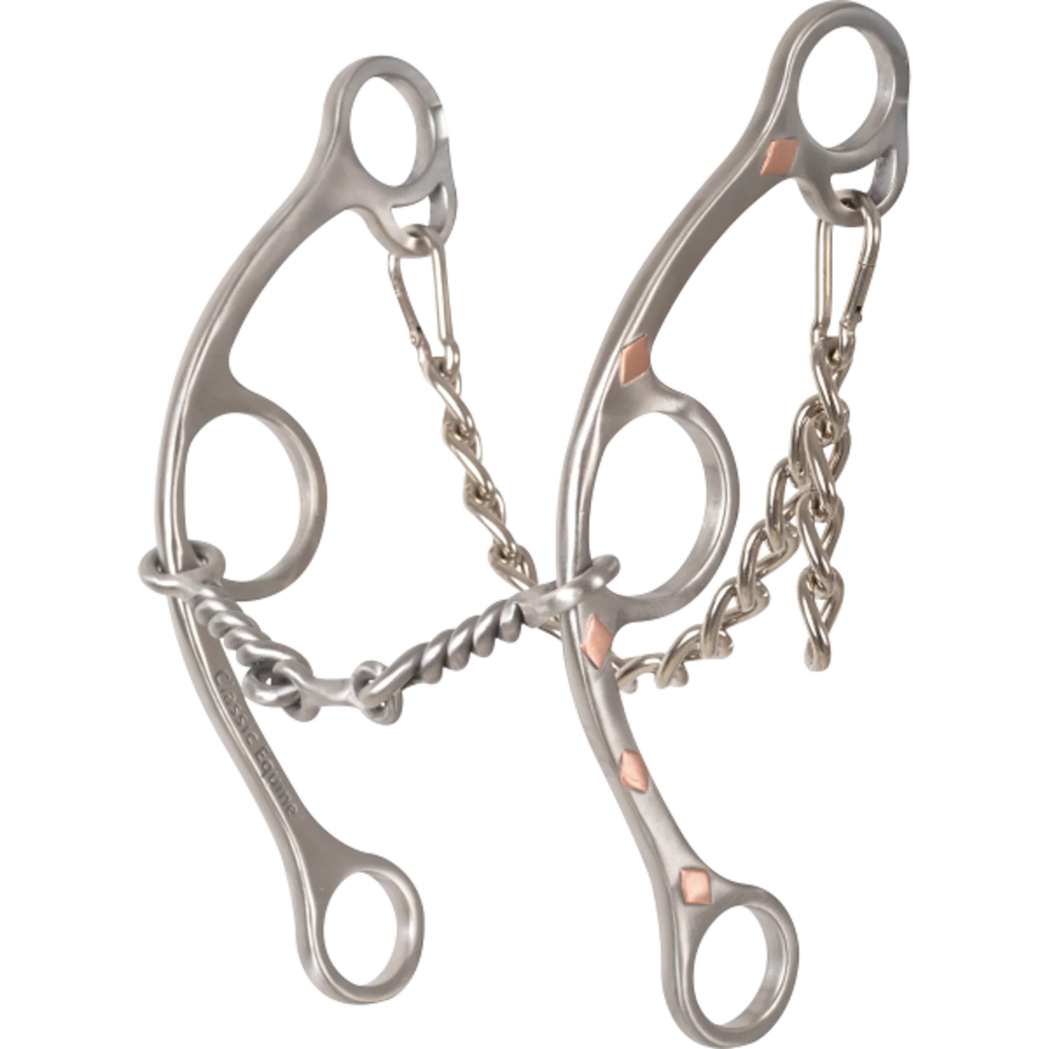Classic Equine Sherry Cervi Small Twisted Dogbone Long Shank Snaffle Barrel Bit